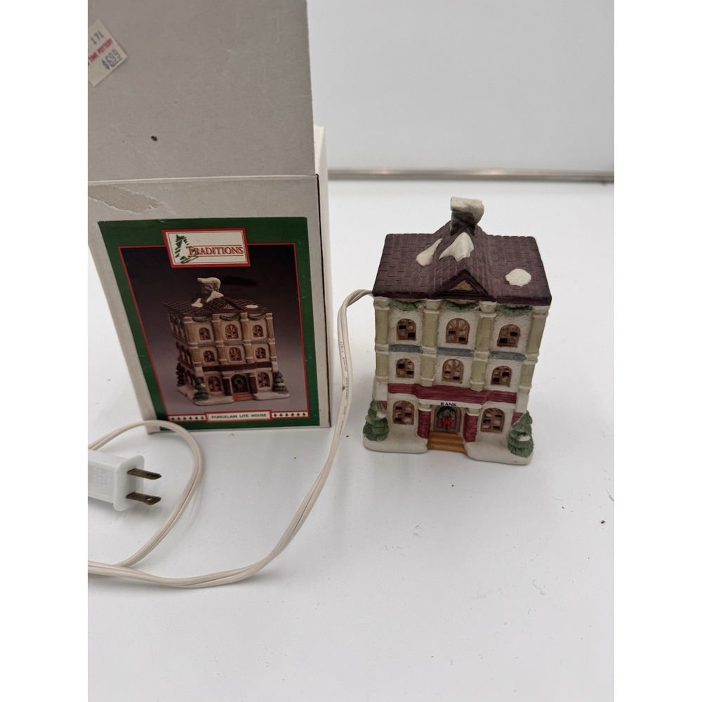 The Christmas House Collection Town Bank illuminated Porcelain‎ Item # 088534